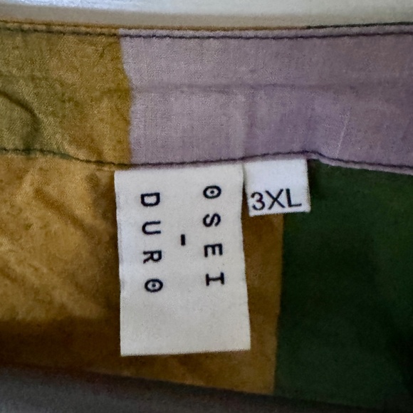 Osei Duro Organic Cotton Vibrant Striped Blouse in Sz. 3XL - Picture 7 of 11